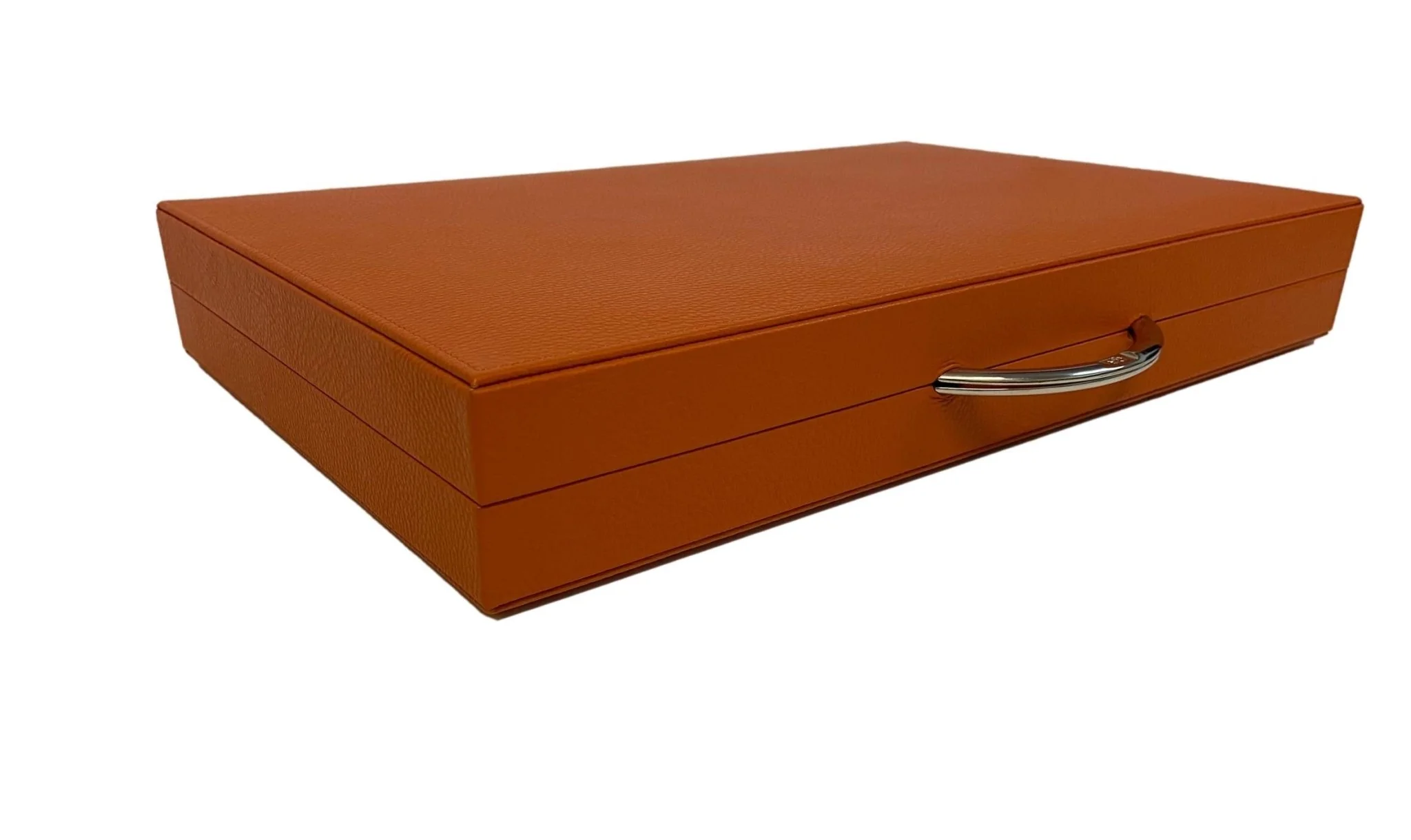 Backgammon en Cuir véritable MM - Orange - Renzo Romagnoli - Image 6