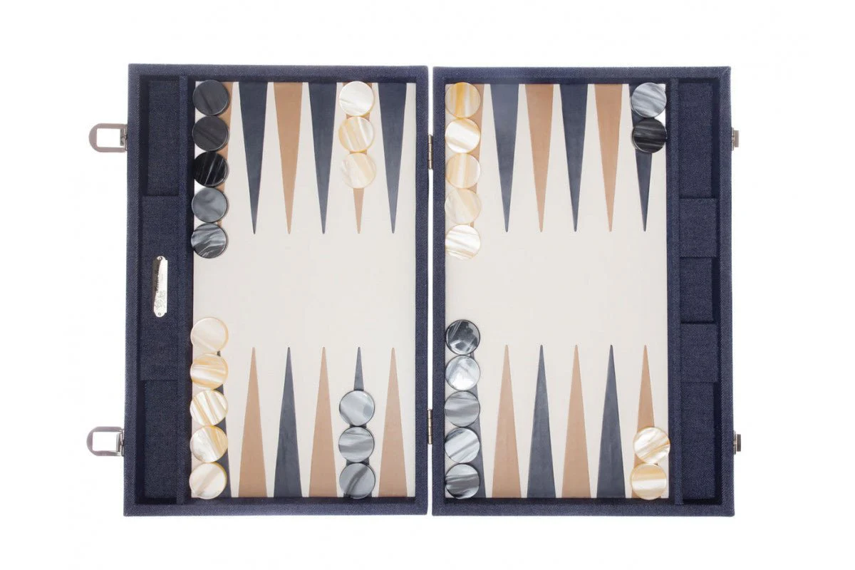 Backgammon Hector Saxe  - Jean's / Cuir - Grand - Image 3