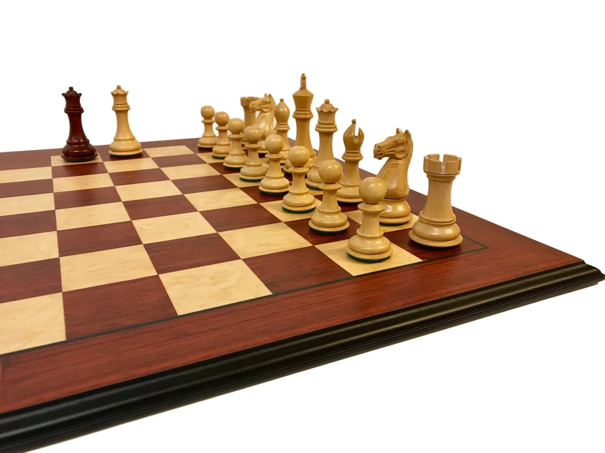 Ensemble jeu d'échecs en padouk - Pièces bois de Rose - Image 5